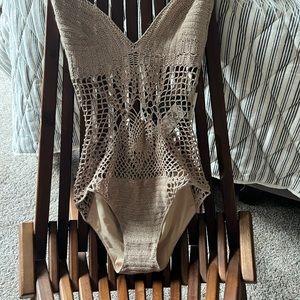BCBGMaxazria Size M Crochet Swimsuit NWT